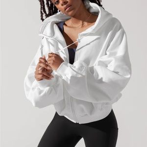 Zip Cloud Hoodie white